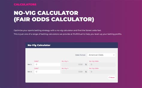 no vig calculator